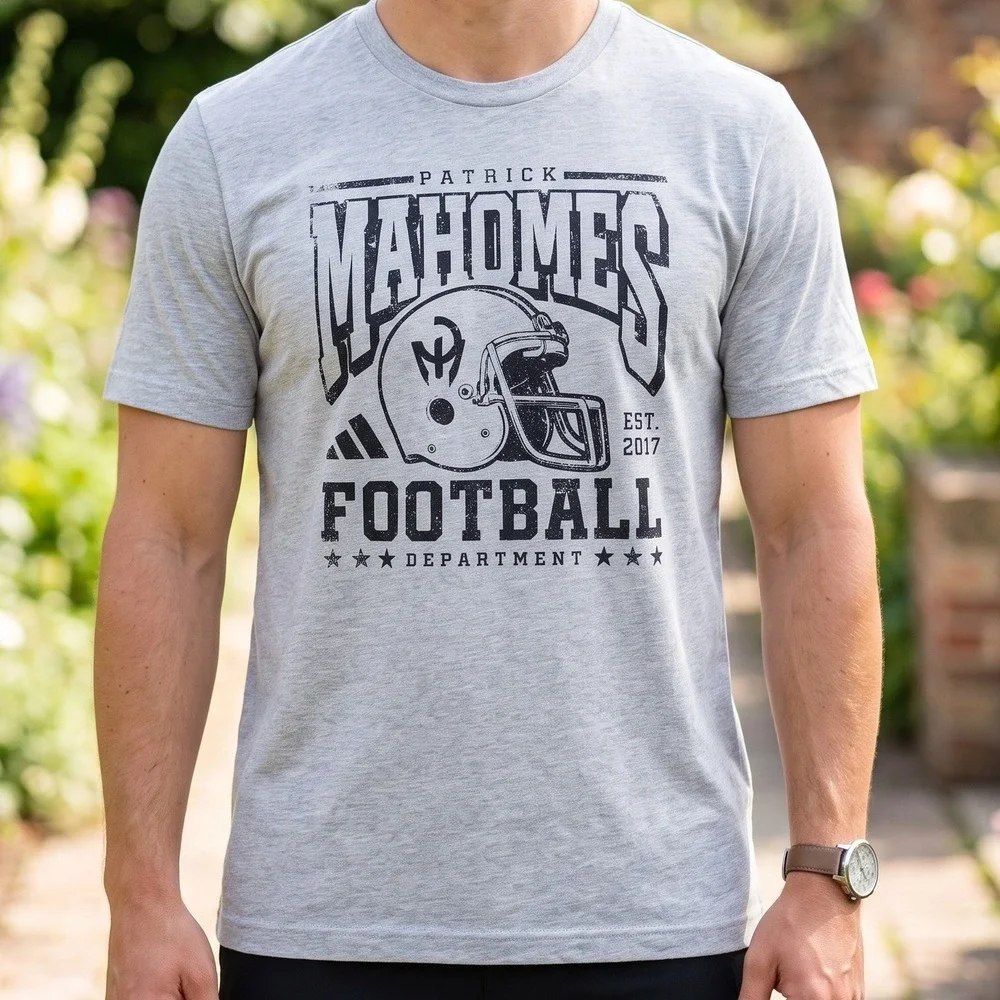 Adidas Patrick Mahomes Football Department Graphic T-Shirt Heather Grey Mens M